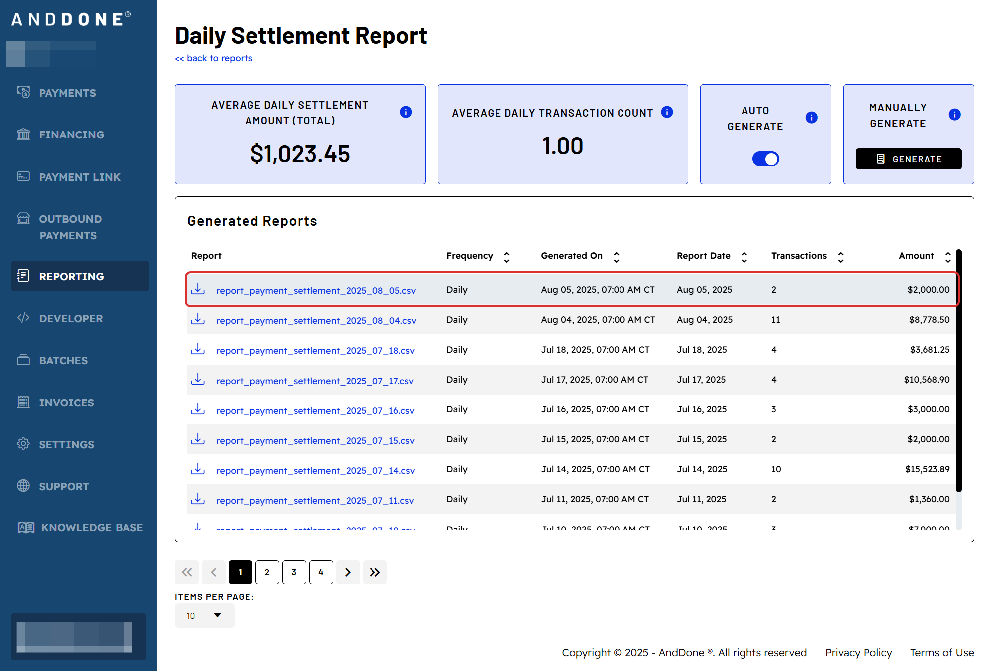 Reporting (Daily Reports)