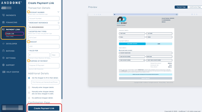 Payment Link Workflow