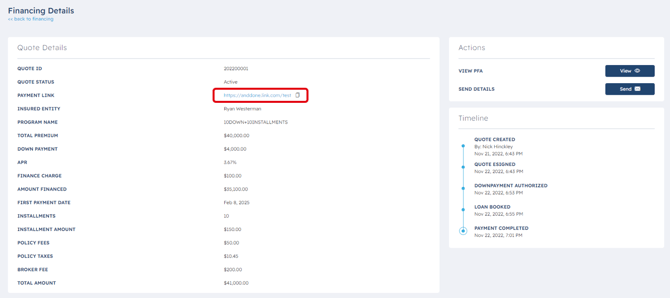 Financing Details Quote Details